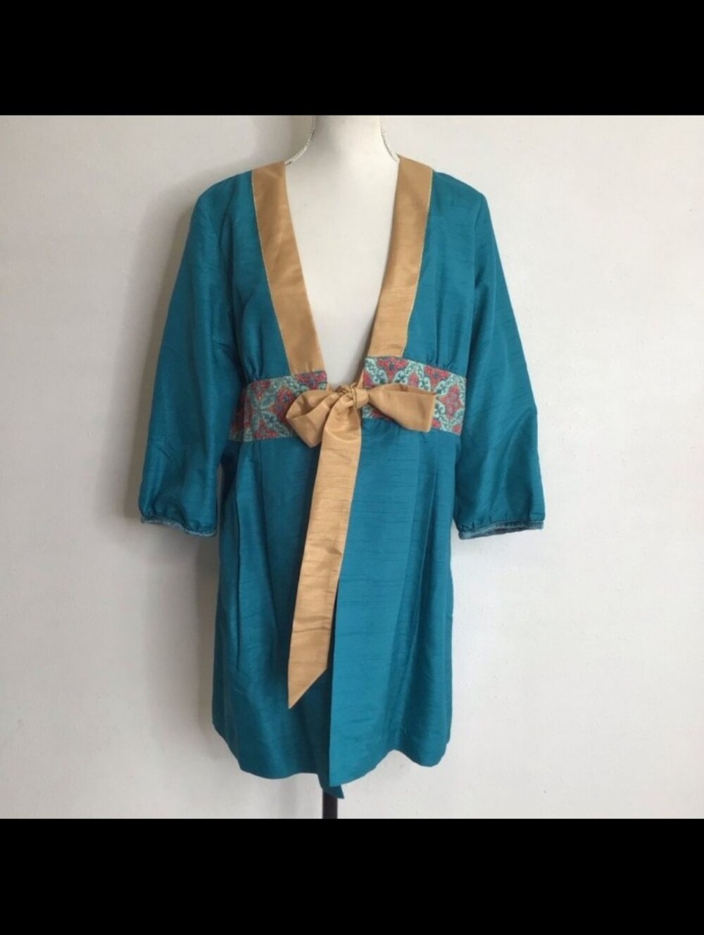 Tracy Porter Teal Kimono Style Tie Front Jacket - Picture 1 of 11